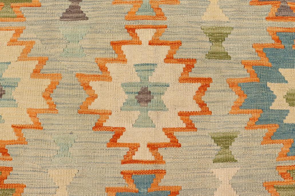 Turkish Bohemian Jade Hand-Woven Kilim Rug - 8'3'' x 9'7'' by Bareens Designer Rugs