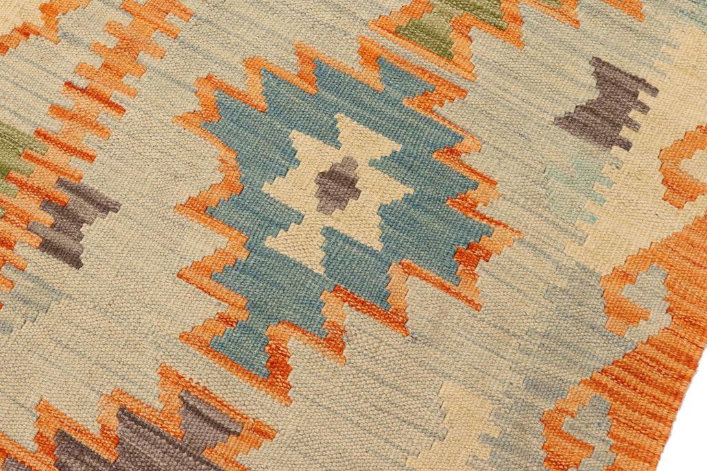 Turkish Bohemian Jade Hand-Woven Kilim Rug - 8'3'' x 9'7'' by Bareens Designer Rugs