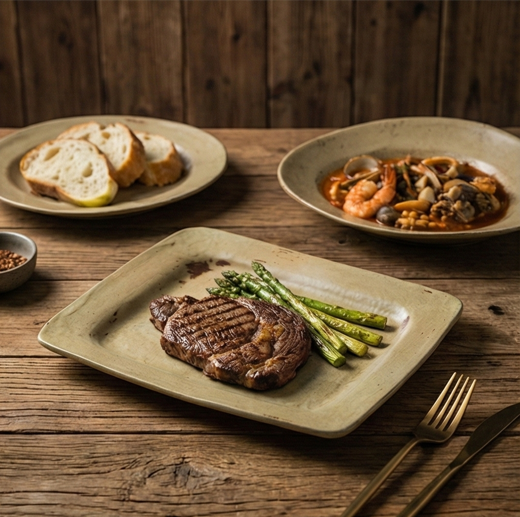 Handmade Maki Kintsugi Ceramic Serving Plate - Rustic Japanese Style