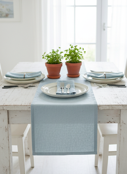 100% Linen Table Runner - Natural Woven Fabric for Dining Table - Available in 7 Colors & 2 Sizes
