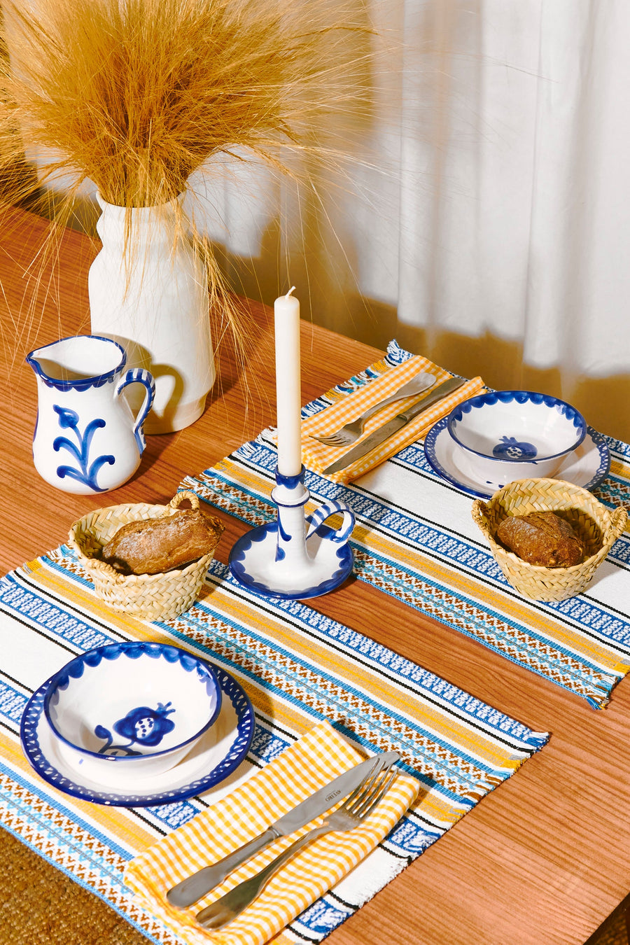 Morellano Woven Placemat Blue (Pack of 2)