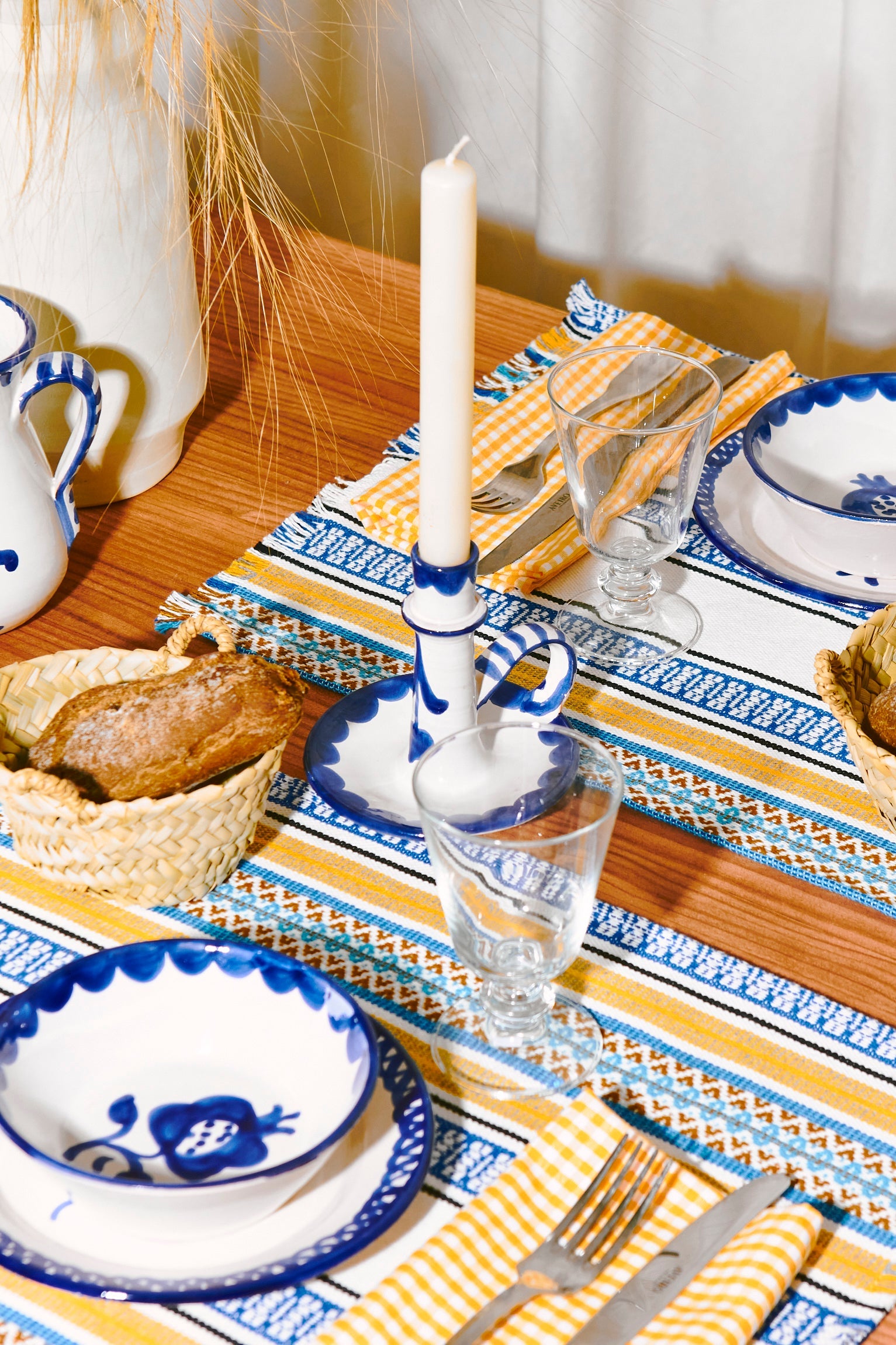 Morellano Woven Placemat Blue (Pack of 2)