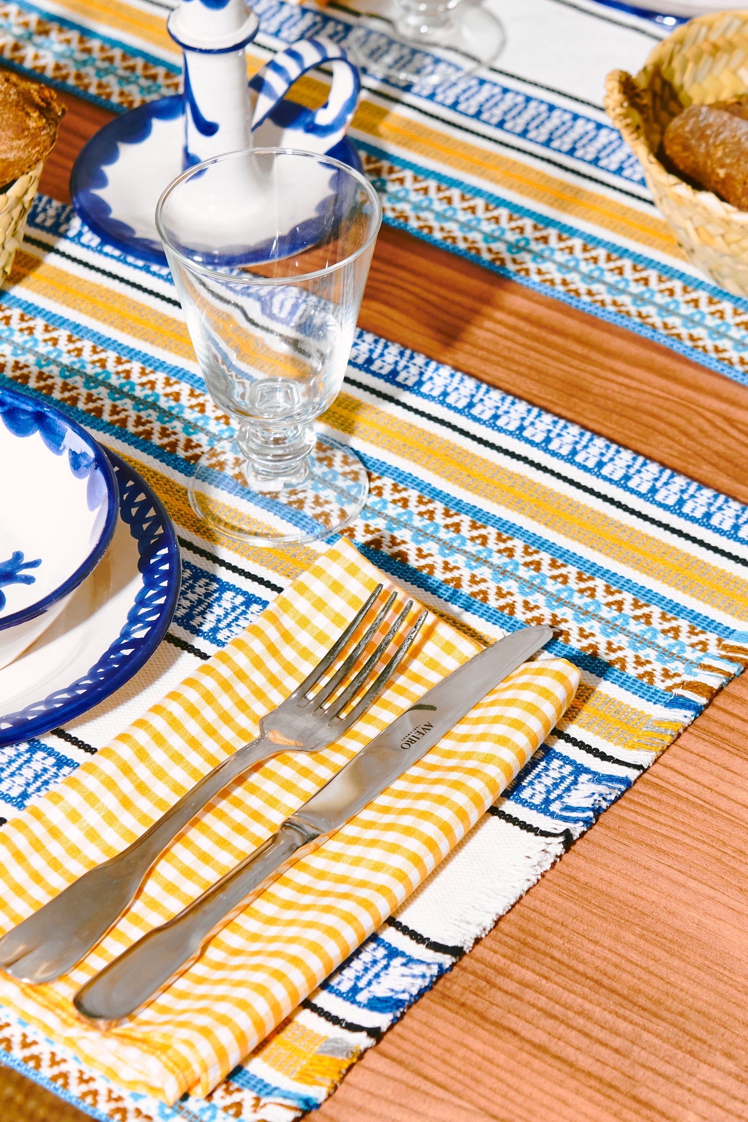 Morellano Woven Placemat Blue (Pack of 2)