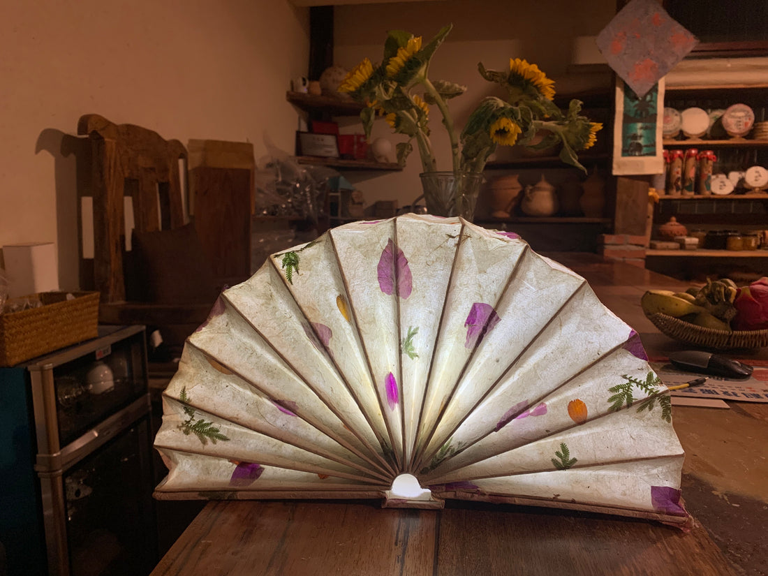 Floral Accordion Lamp - Handcrafted Paper Lantern