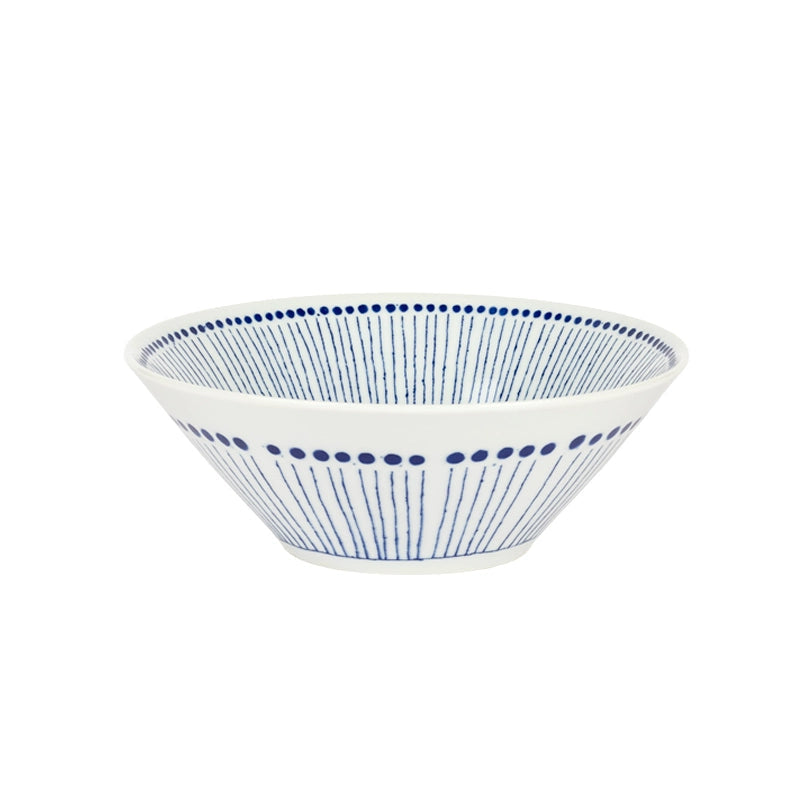 Blue & White Dotted Rim Ceramic Bowl from Dinnerware Set - Stylish Home Decor