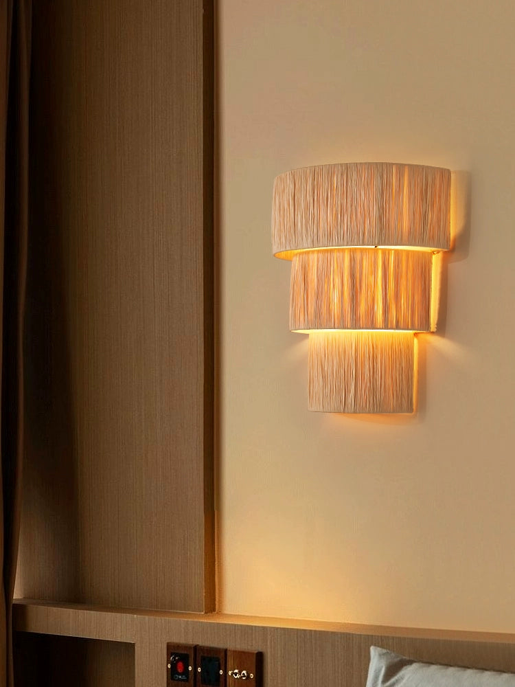 Beige layered wall lamp