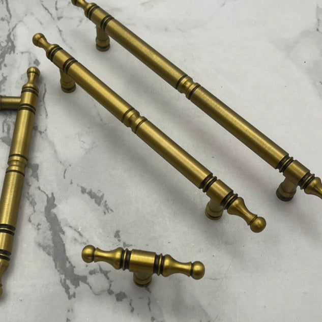 Antique brass cabinet pulls