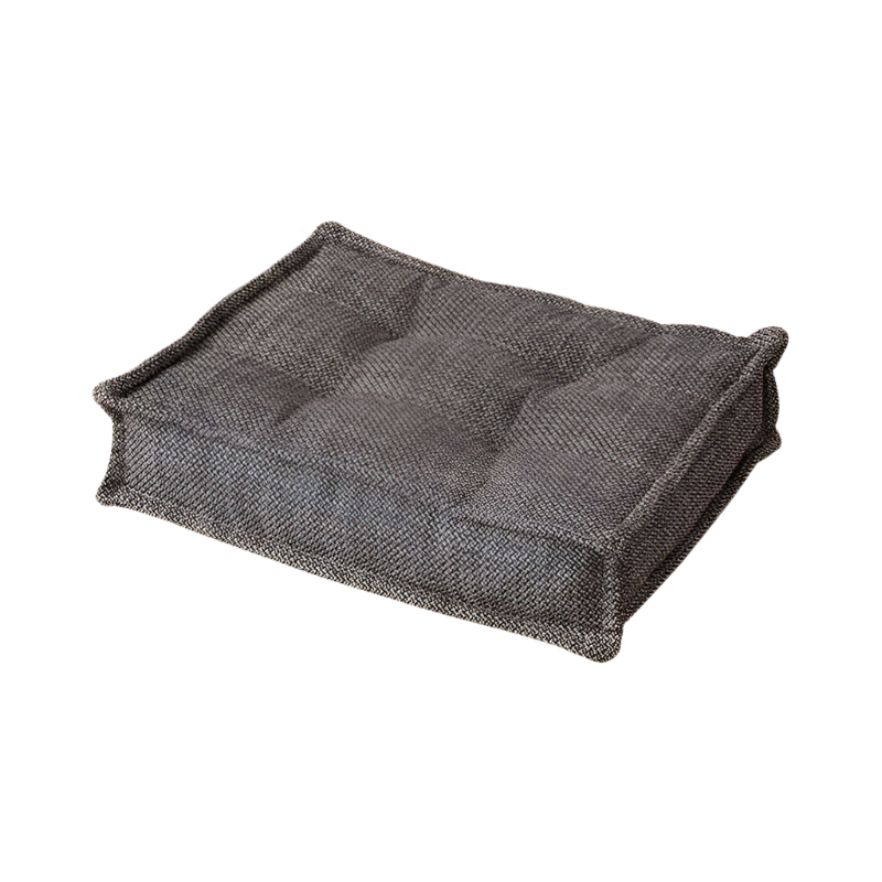 Modern Beige Fabric Modular Sofa: Tuffed seat cushion, textured grey fabric, comfortable living room furniture.
