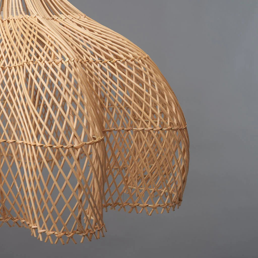 Rattan Pendant Light With A Teardrop Shape