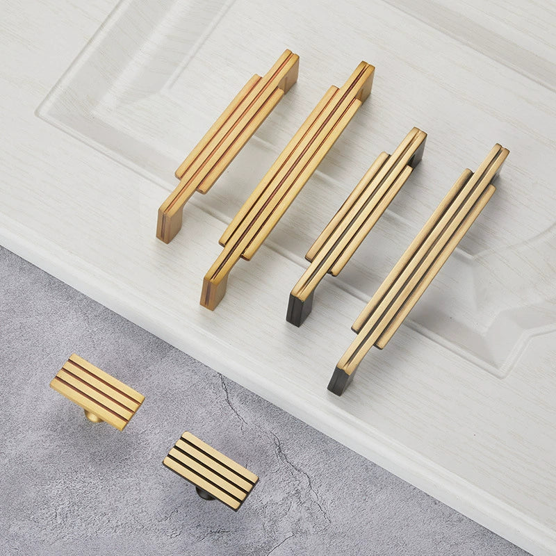 Gold and bronze modern cabinet handles