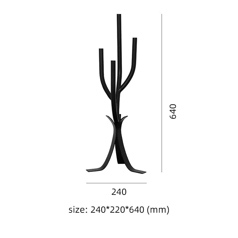 Black modern branch candle holder, home decor accent with metallic finish and tree-like design.