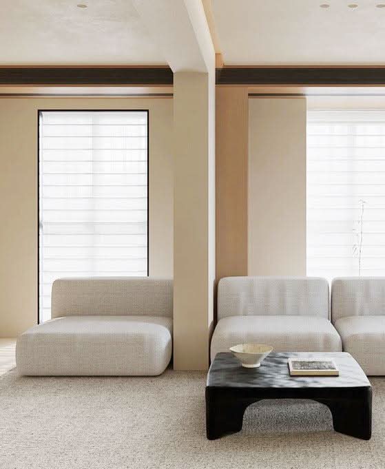 Natural Handwoven New Zealand Wool Rug in a modern living room setting.