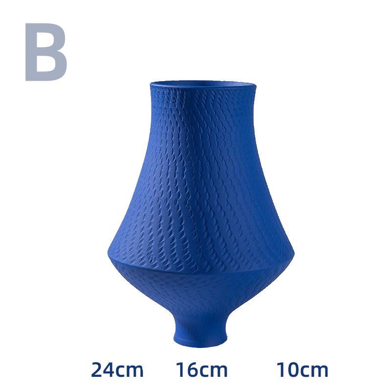 Vibrant blue textured vase, home decor, ceramic.