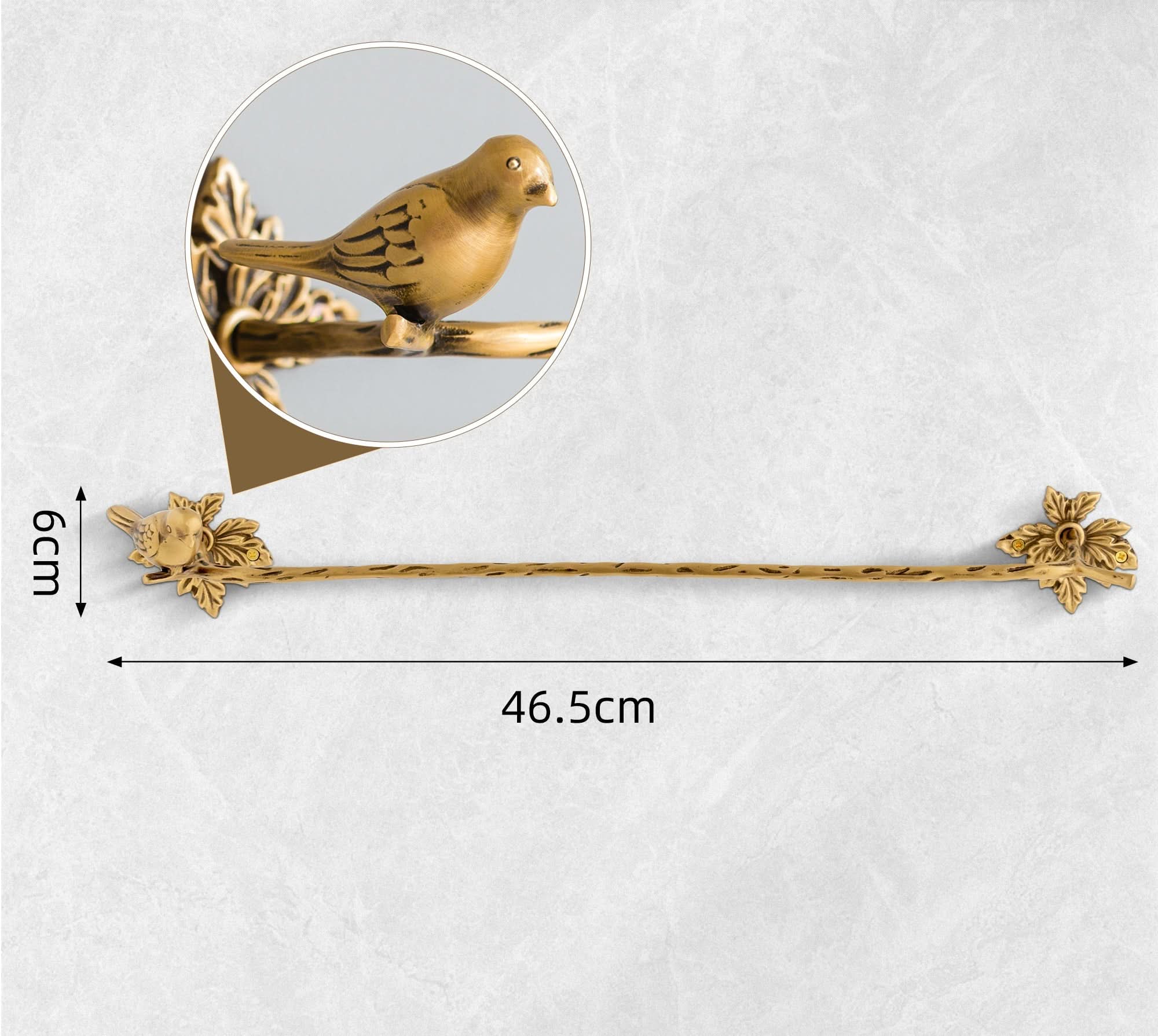 Vintage brass bird branch wall hooks, antique gold finish, home decor accent.