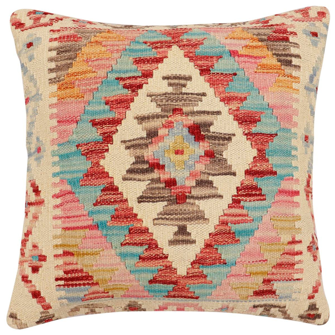 Rustic Cade Turkish Hand-Woven Kilim Pillow - 18 x 17 by Bareens Designer Rugs