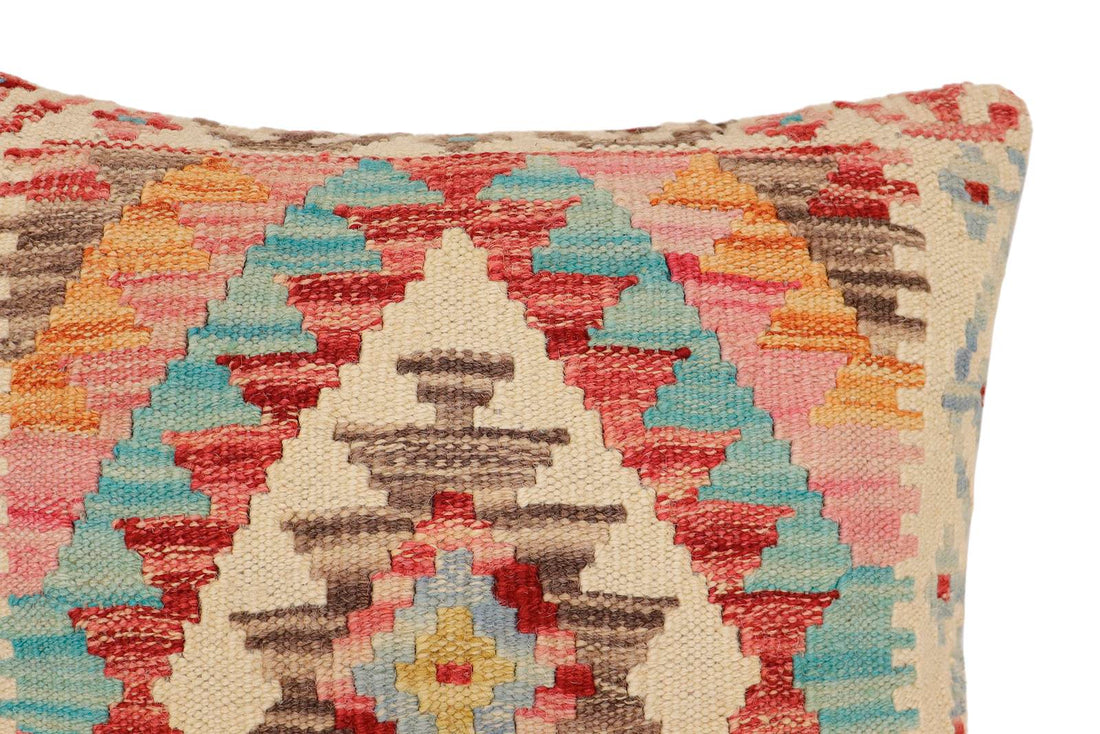 Rustic Cade Turkish Hand-Woven Kilim Pillow - 18 x 17 by Bareens Designer Rugs