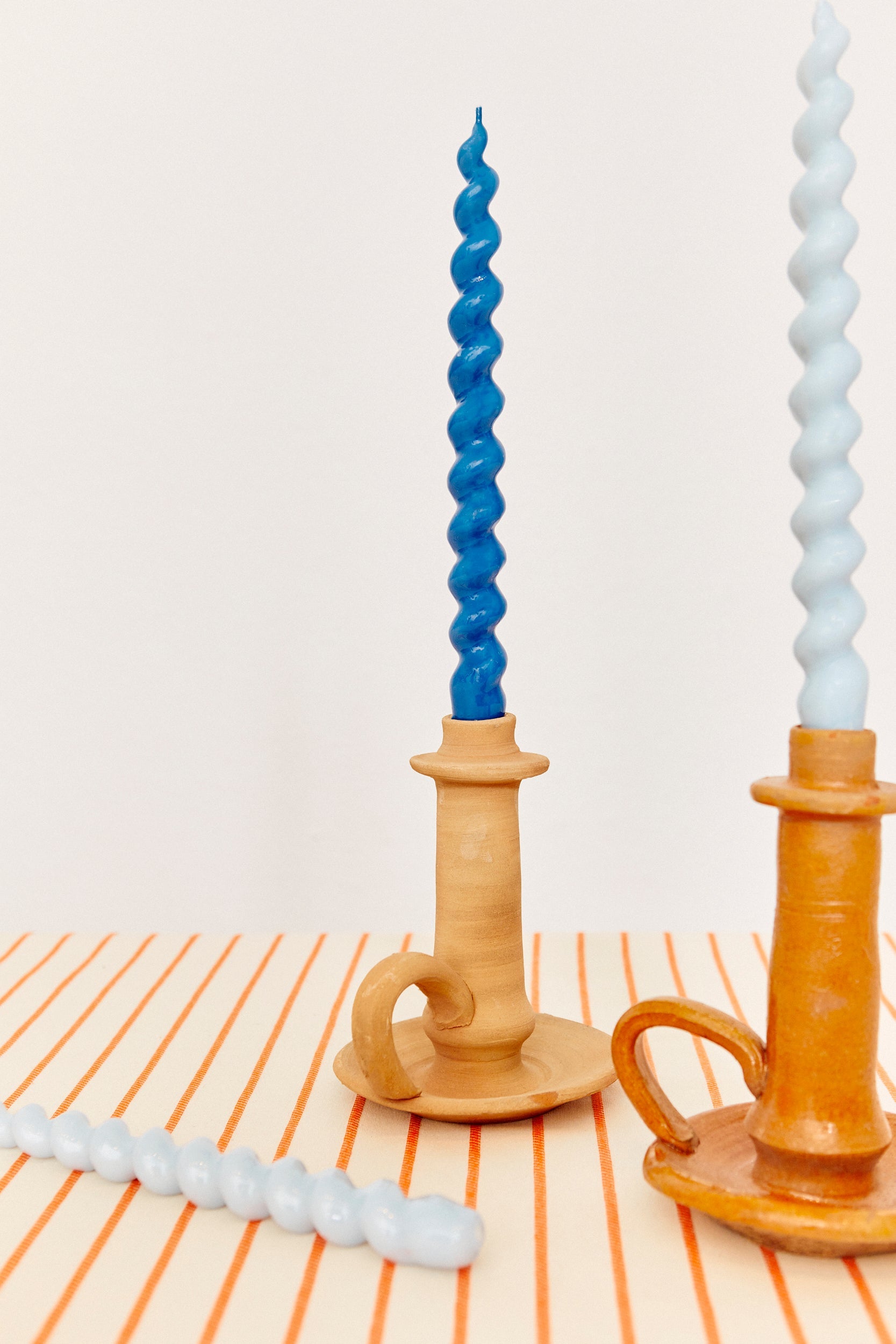 Handmade Clay Candlestick with Plate