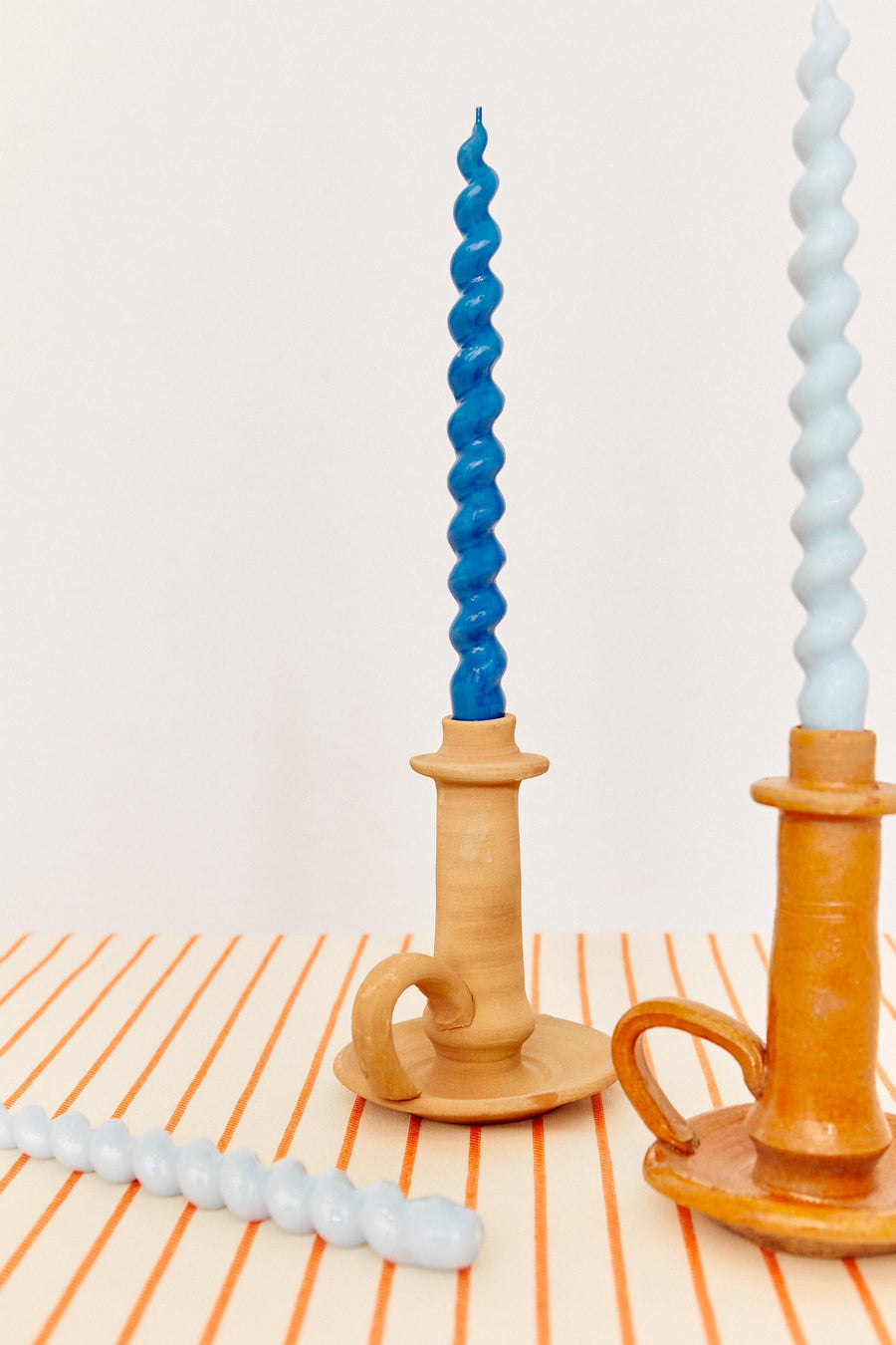 Handmade Clay Candlestick with Plate