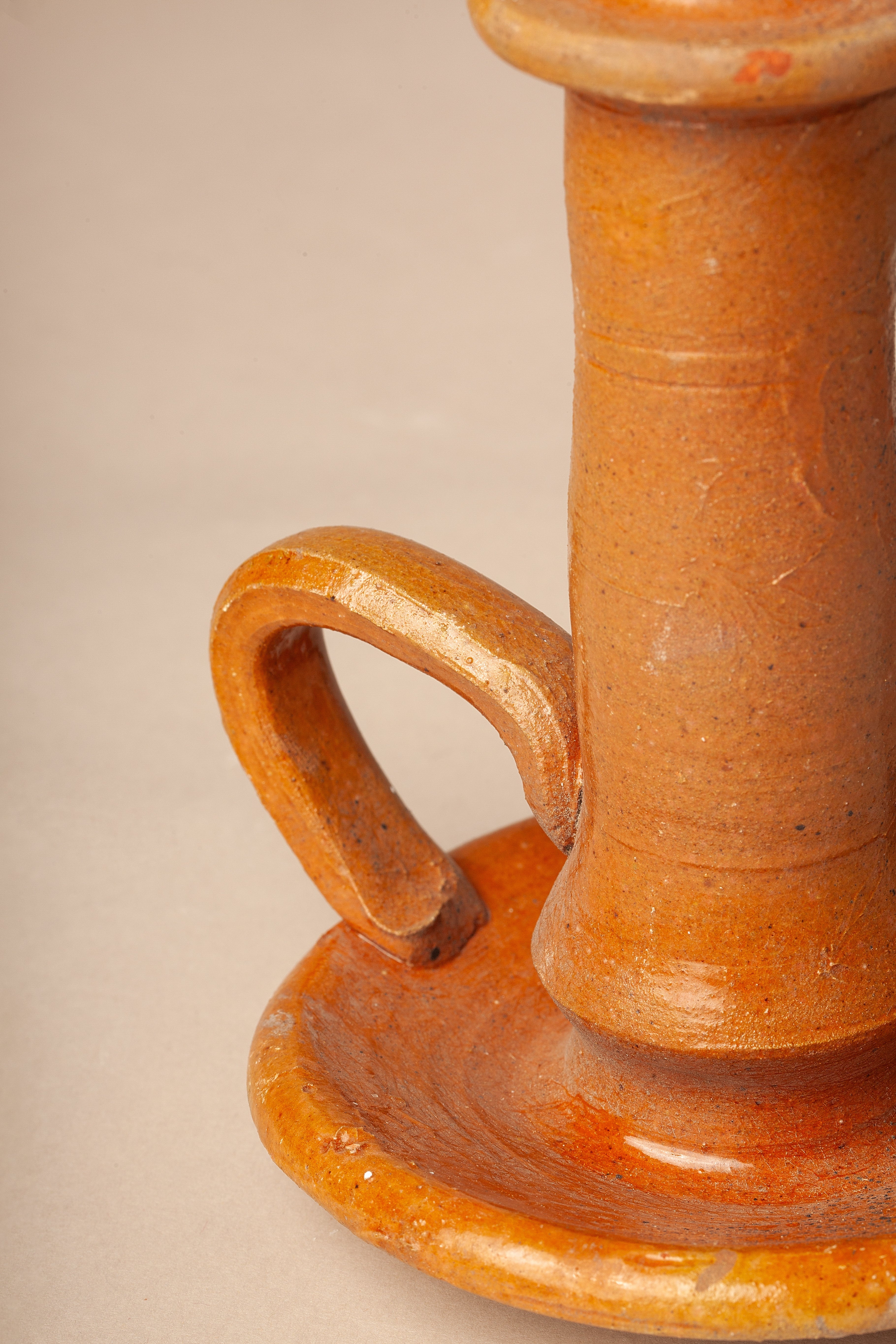 Handmade Clay Candlestick with Plate