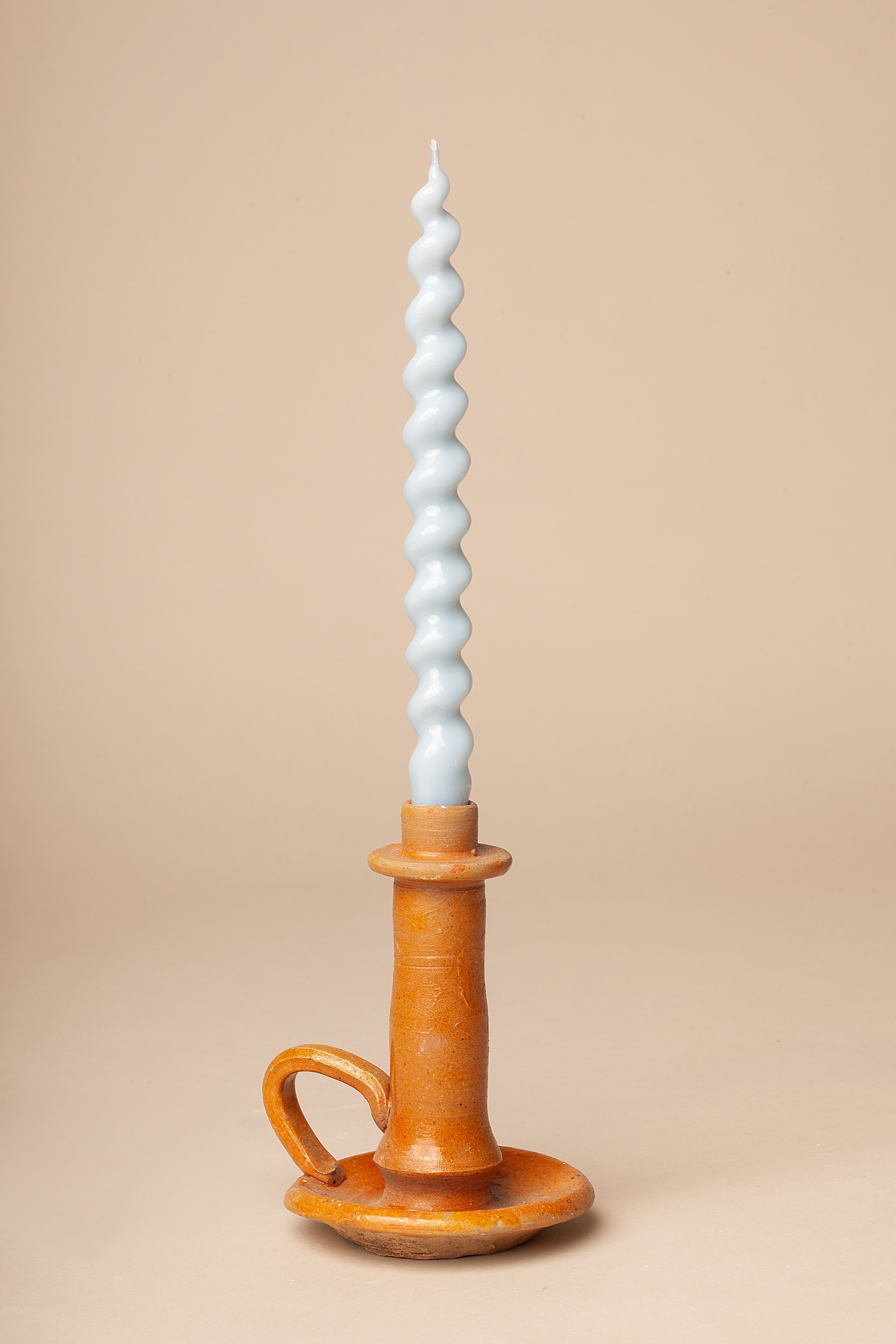 Handmade Clay Candlestick with Plate