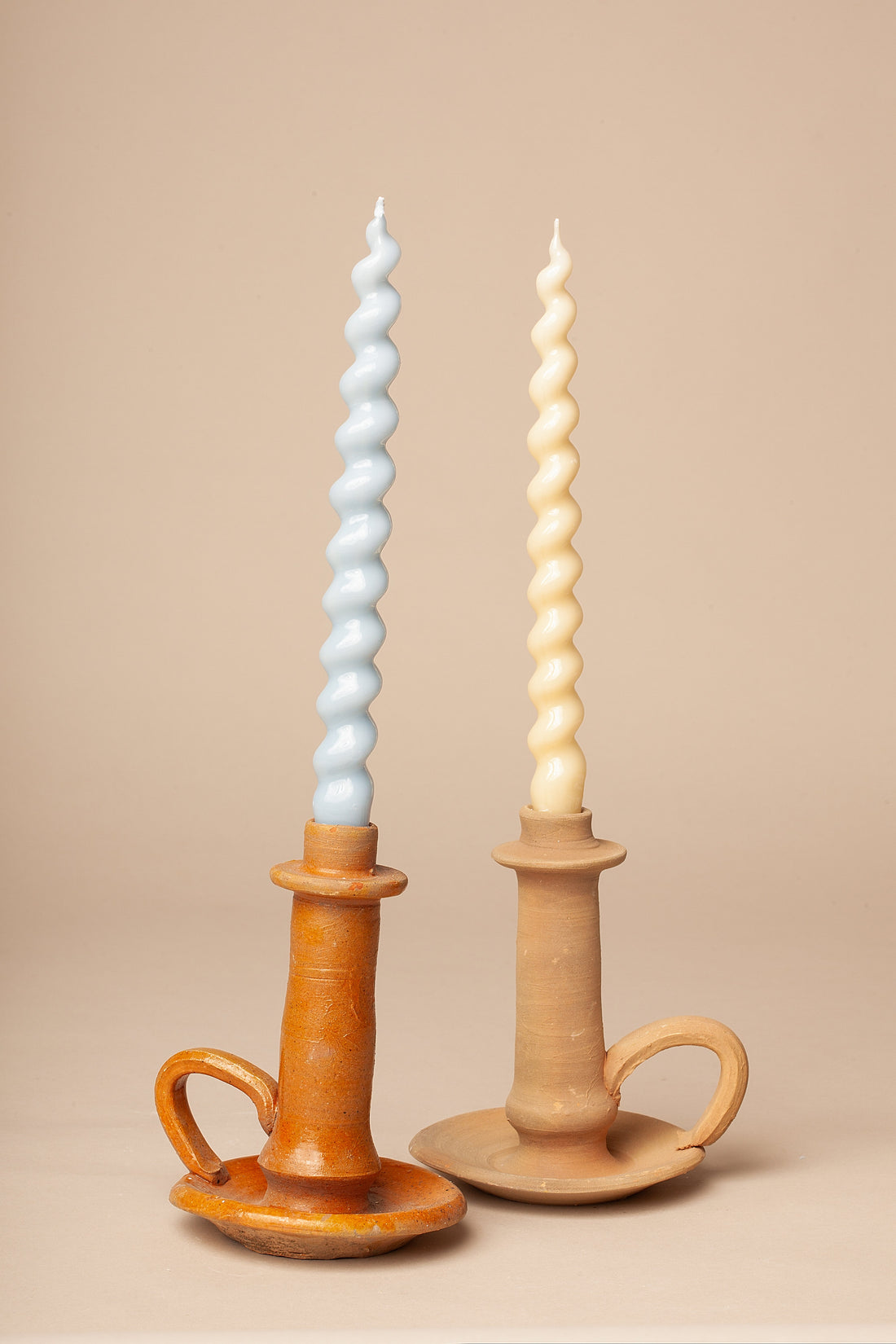 Handmade Clay Candlestick with Plate