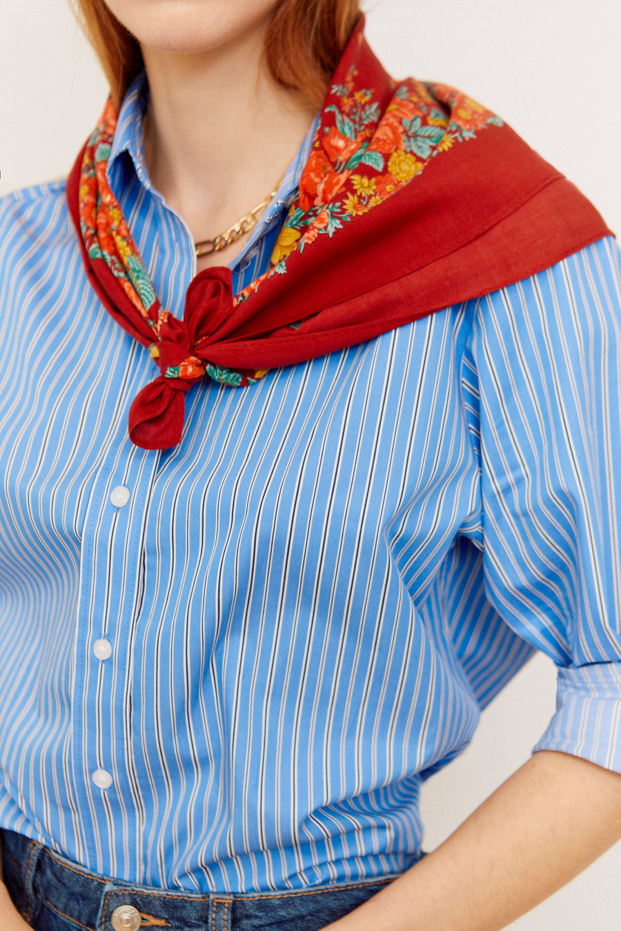 Portuguese floral scarf in maroon
