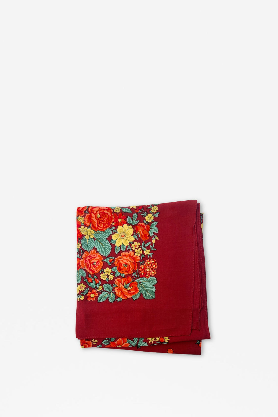 Portuguese floral scarf in maroon