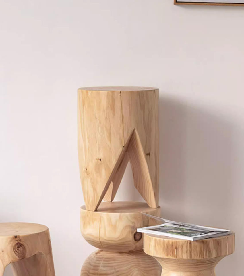 Solid Wood Stools, Customizable Size