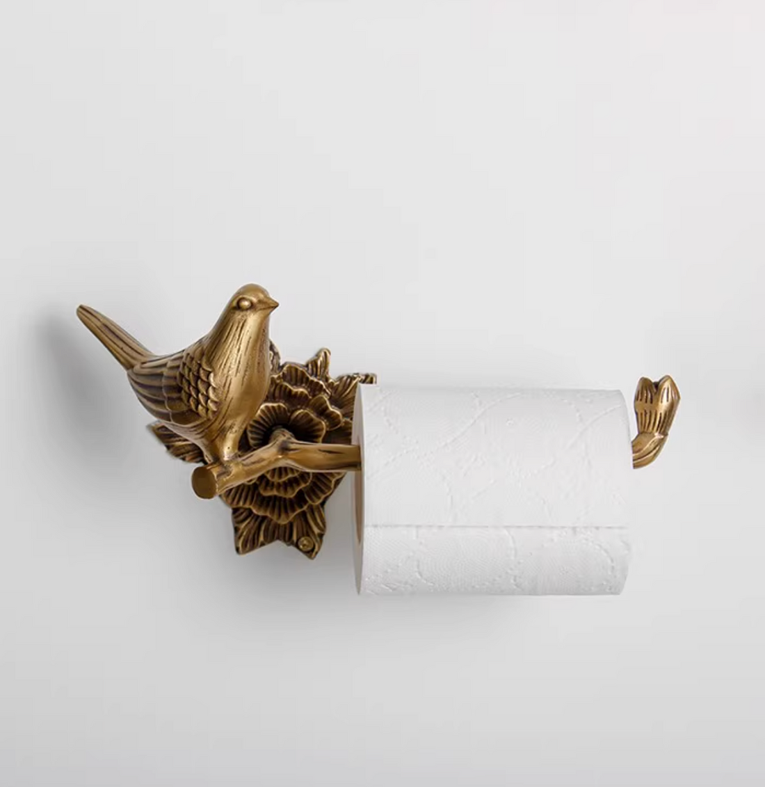 Brass Bird Bathroom Set - towel racks - Toilet Paper Holder