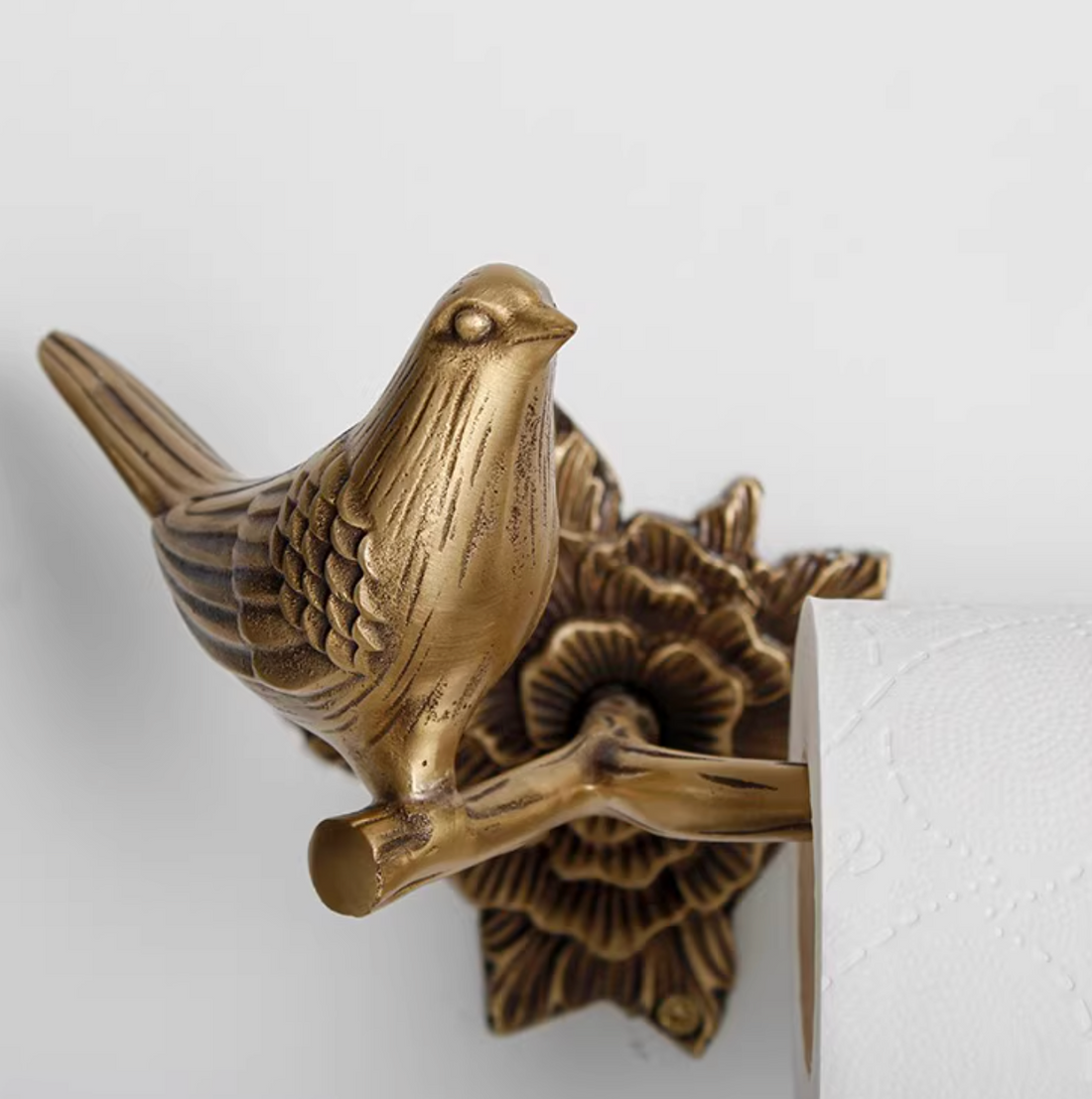 Brass Bird Bathroom Set - towel racks - Toilet Paper Holder