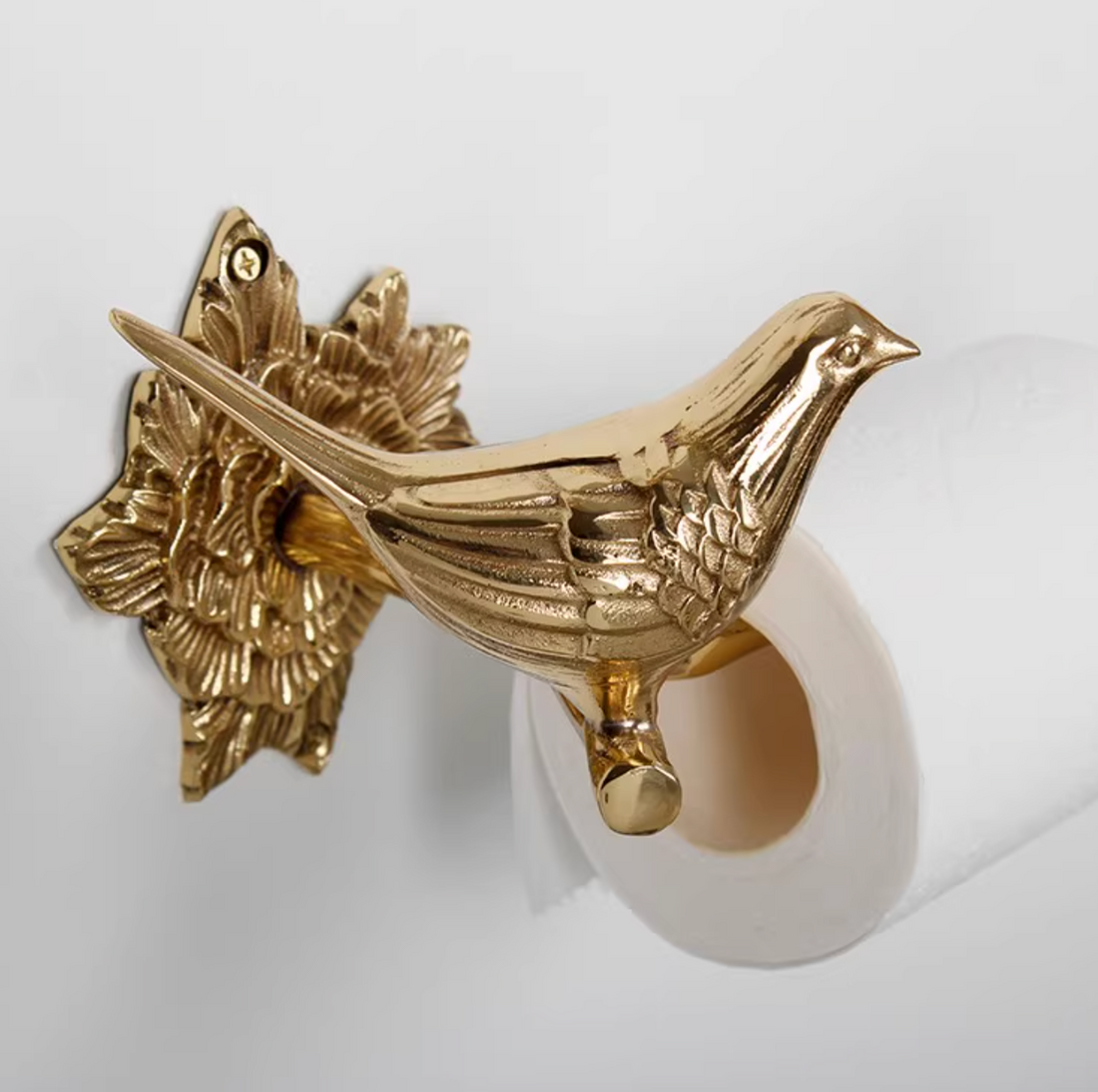 Brass Bird Bathroom Set - towel racks - Toilet Paper Holder