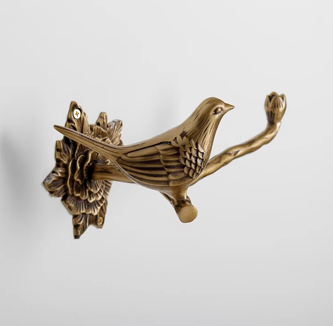 Brass Bird Bathroom Set - towel racks - Toilet Paper Holder