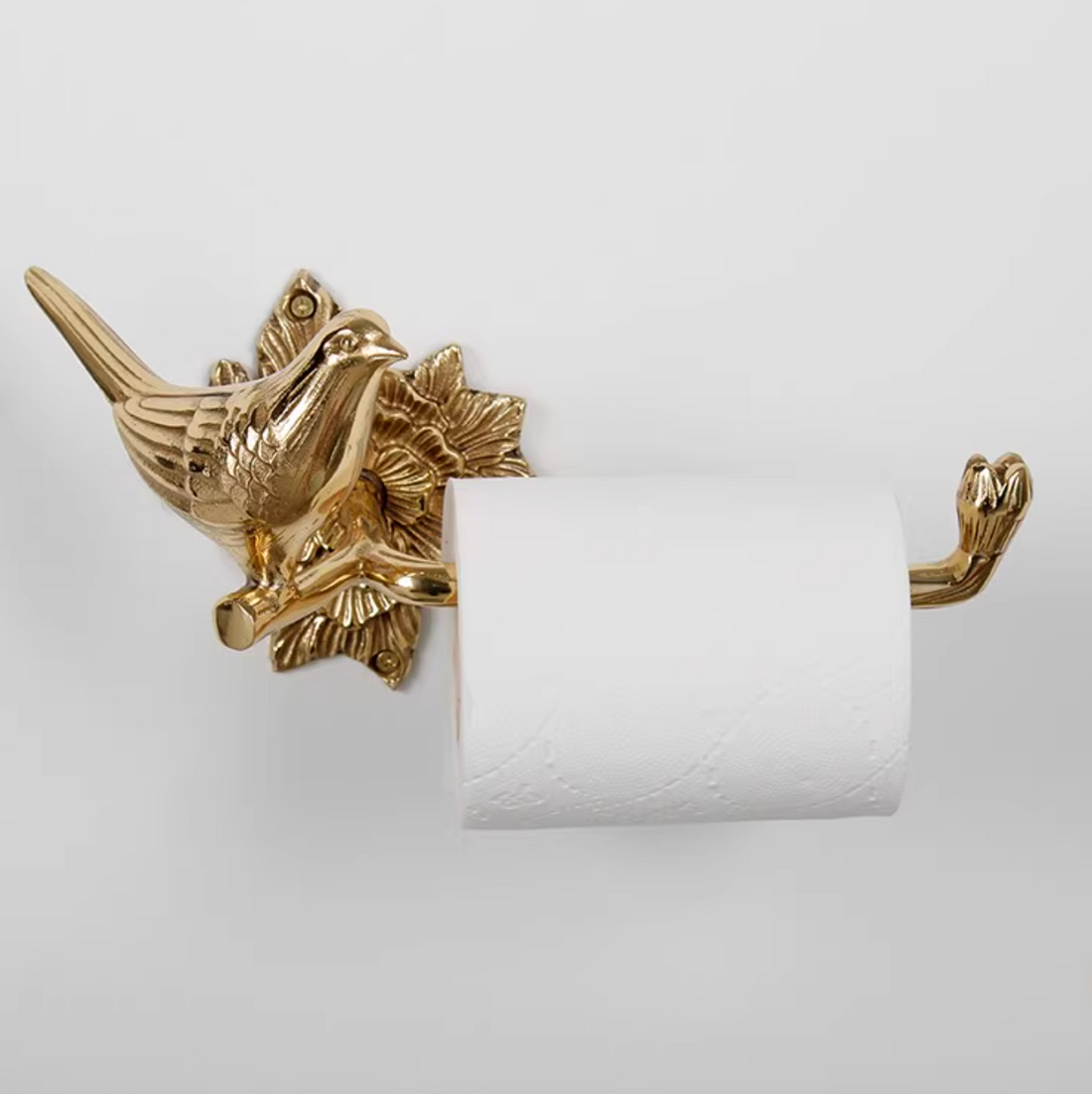 Brass Bird Bathroom Set - towel racks - Toilet Paper Holder