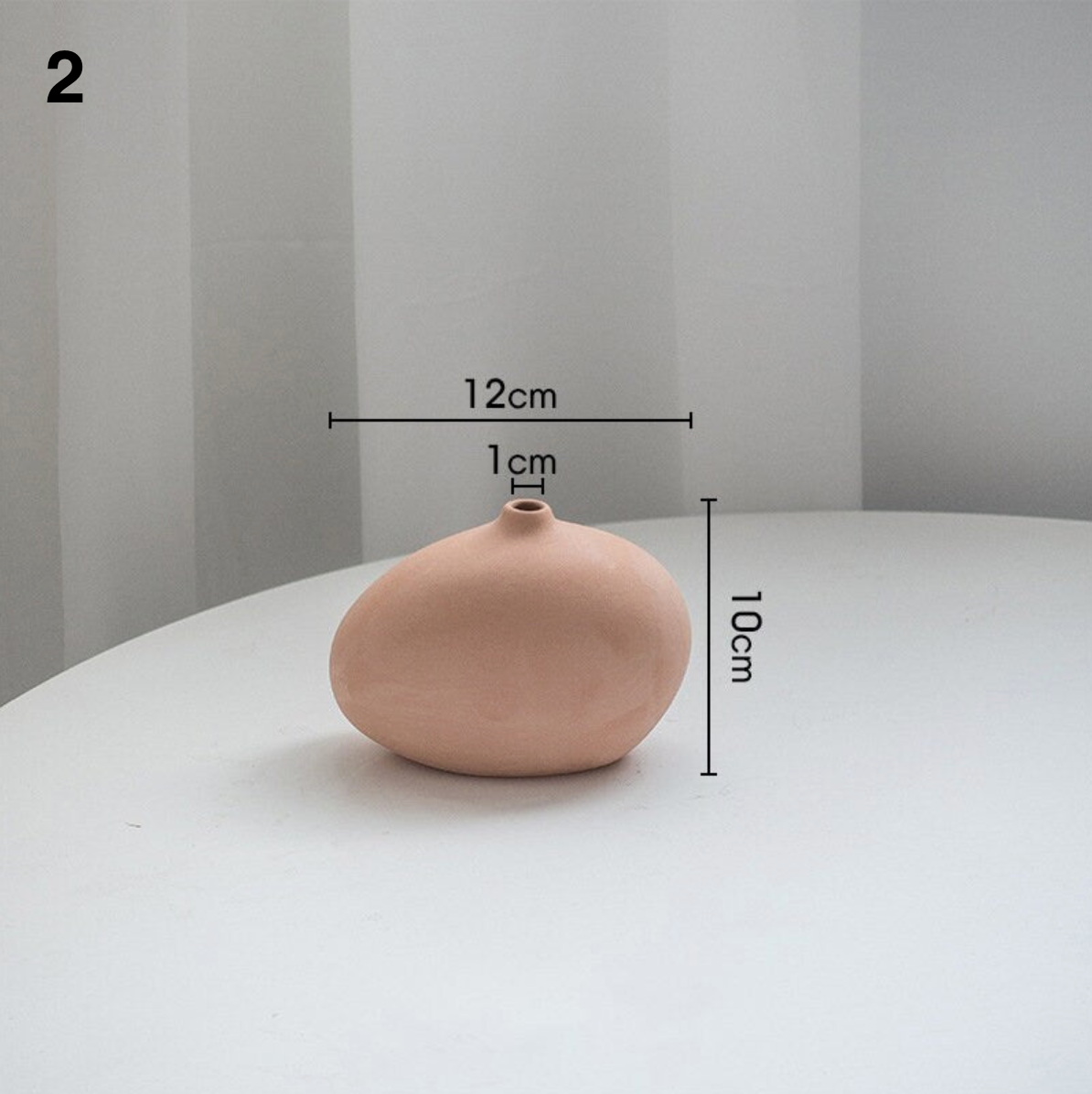 Small blush ceramic vase, Nordic minimalist decorative vase for single flower arrangements.