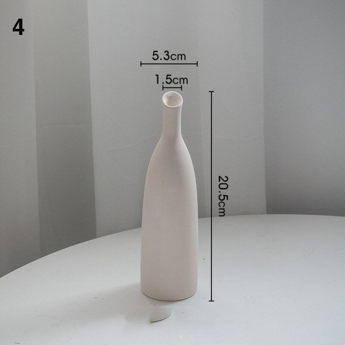 Minimalist beige ceramic vase, Nordic Scandinavian design, single flower vase.