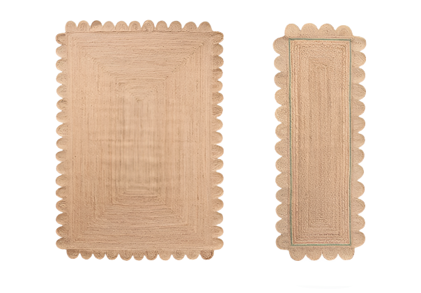 Scalloped Rug Made of Jute