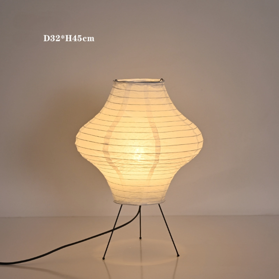 Paper Desk Lamp, Diamond Shape on Table with Light Bulb and Lampshade, Modern and Stylish Design