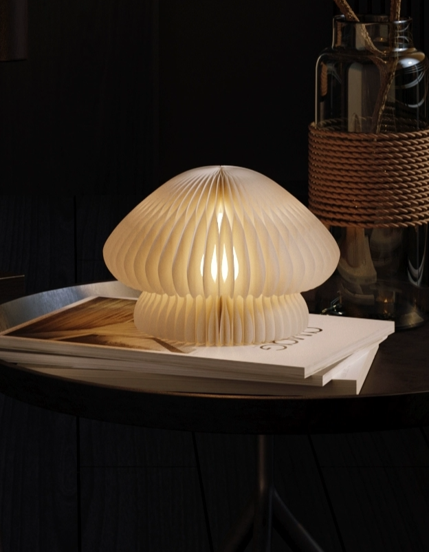 Paper Origami Mushroom Bedside Lamp