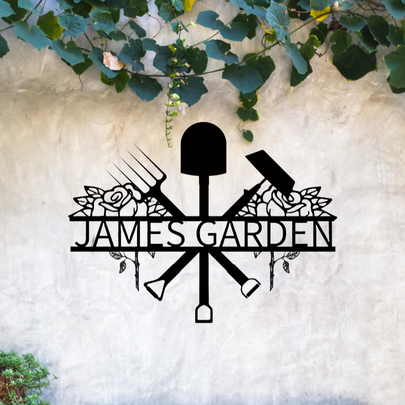 Personalized Garden Metal Sign: Unique Outdoor Wall Art