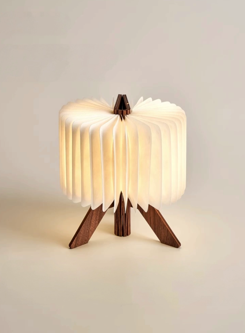 Folding portable paper lamp