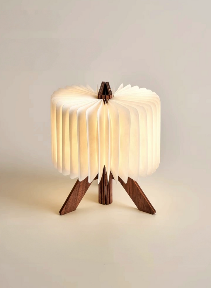 Folding portable paper lamp