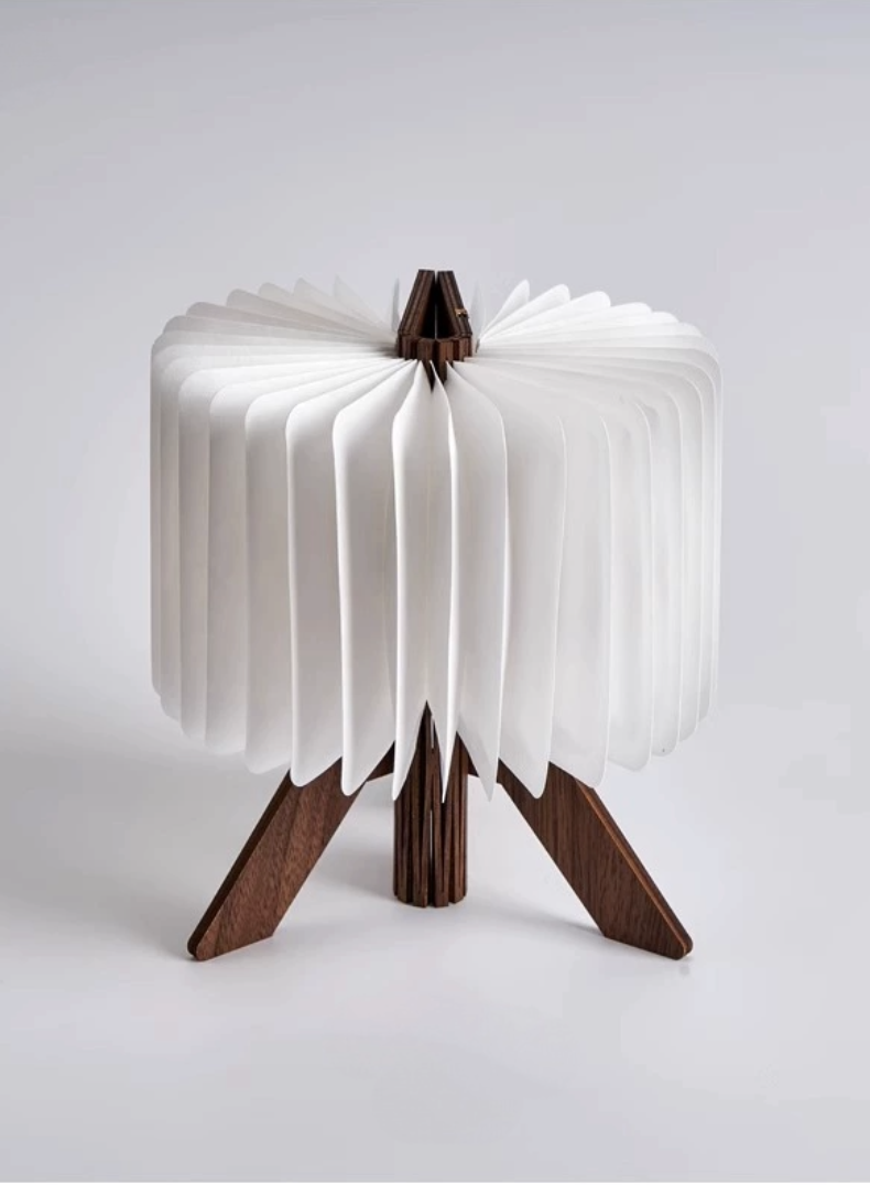 Folding portable paper lamp