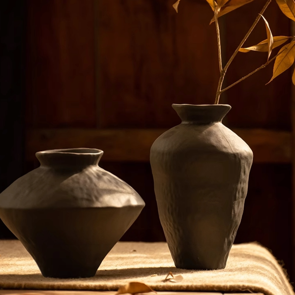 Black Flower Vases — Japandi Irregular Ceramic – InnerUnionHome