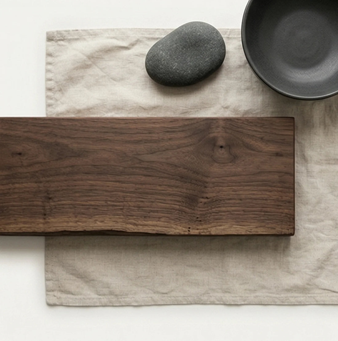 Rustic Solid Wood Floating Shelves for Home Decor — overhead flat-lay on undyed linen surface