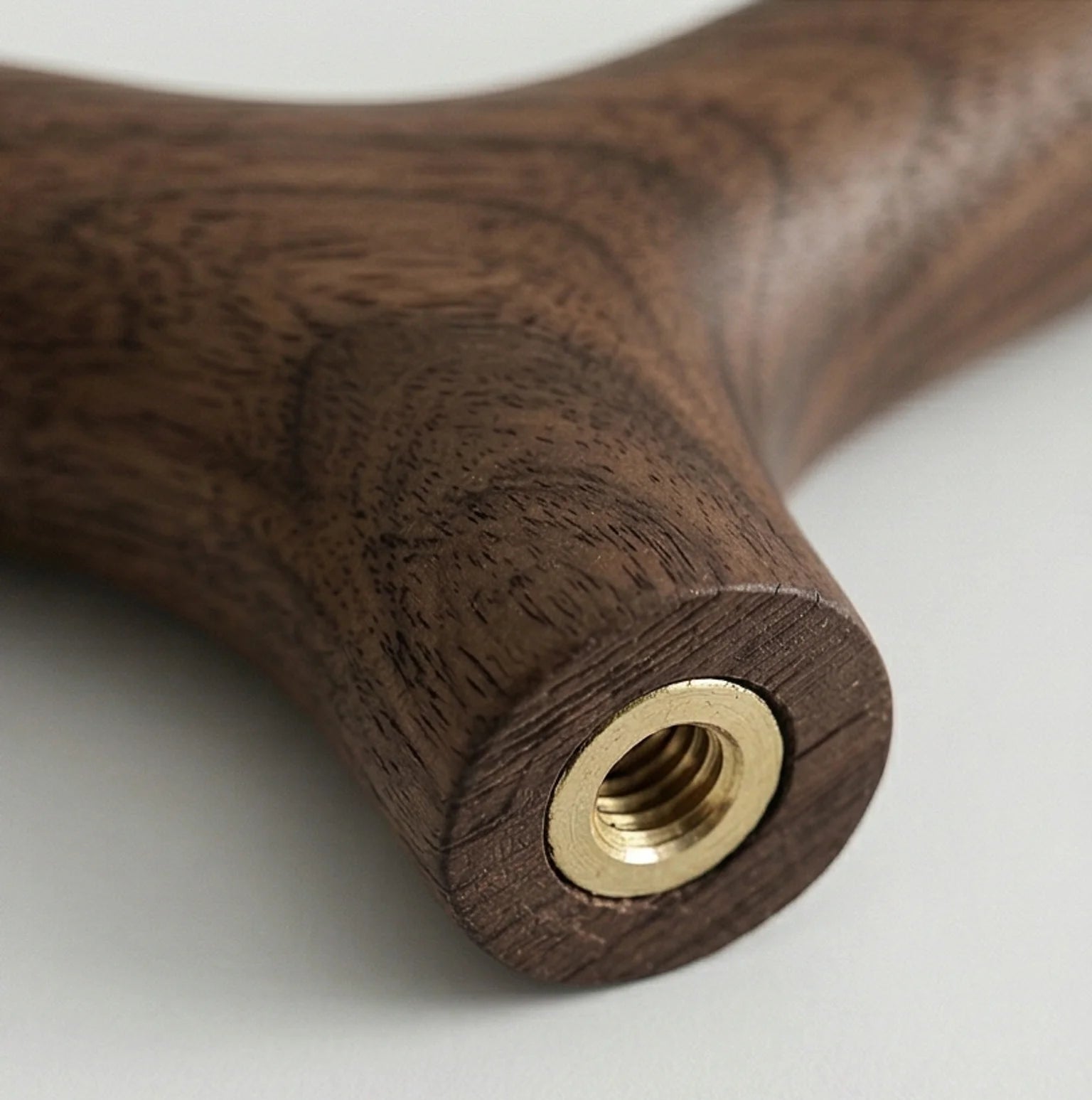 Solid Wood Branch Wall Hook - Rustic Natural Design for Clothes & Accessories — macro close-up of material texture and finish