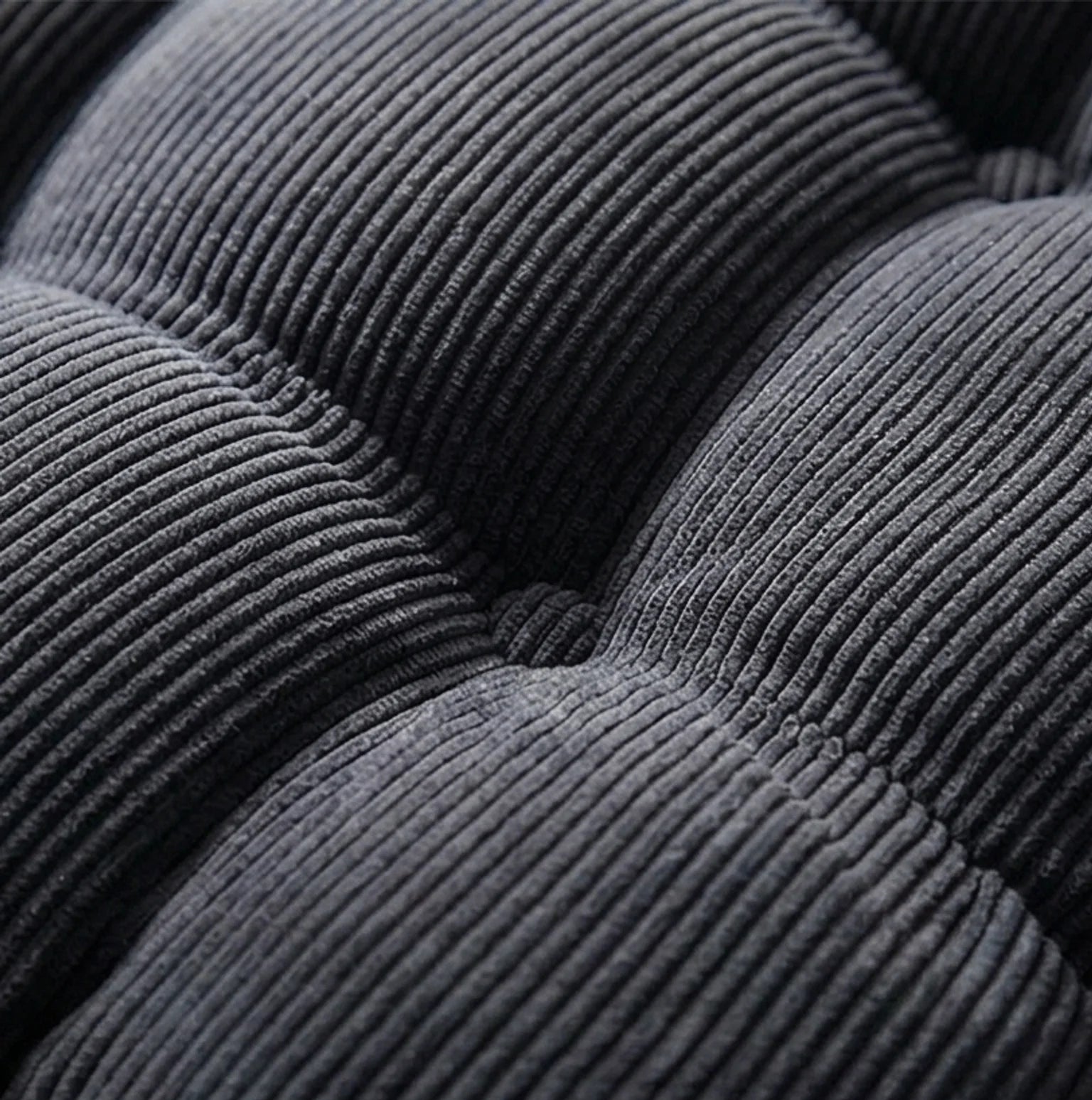 Corduroy Tufted Floor Cushion with Anti-Slip Bottom — macro close-up of material texture and finish