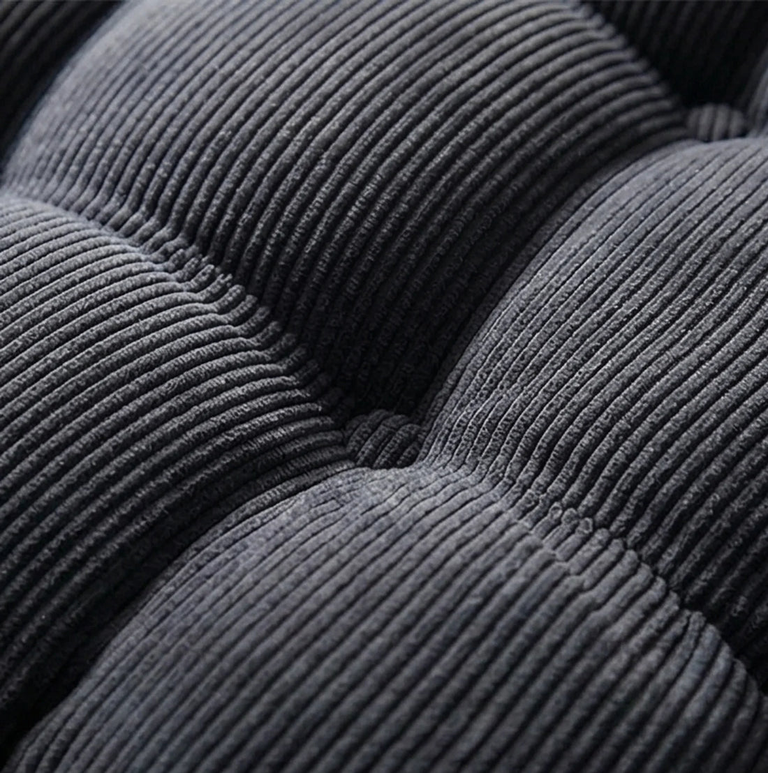Corduroy Tufted Floor Cushion with Anti-Slip Bottom — macro close-up of material texture and finish