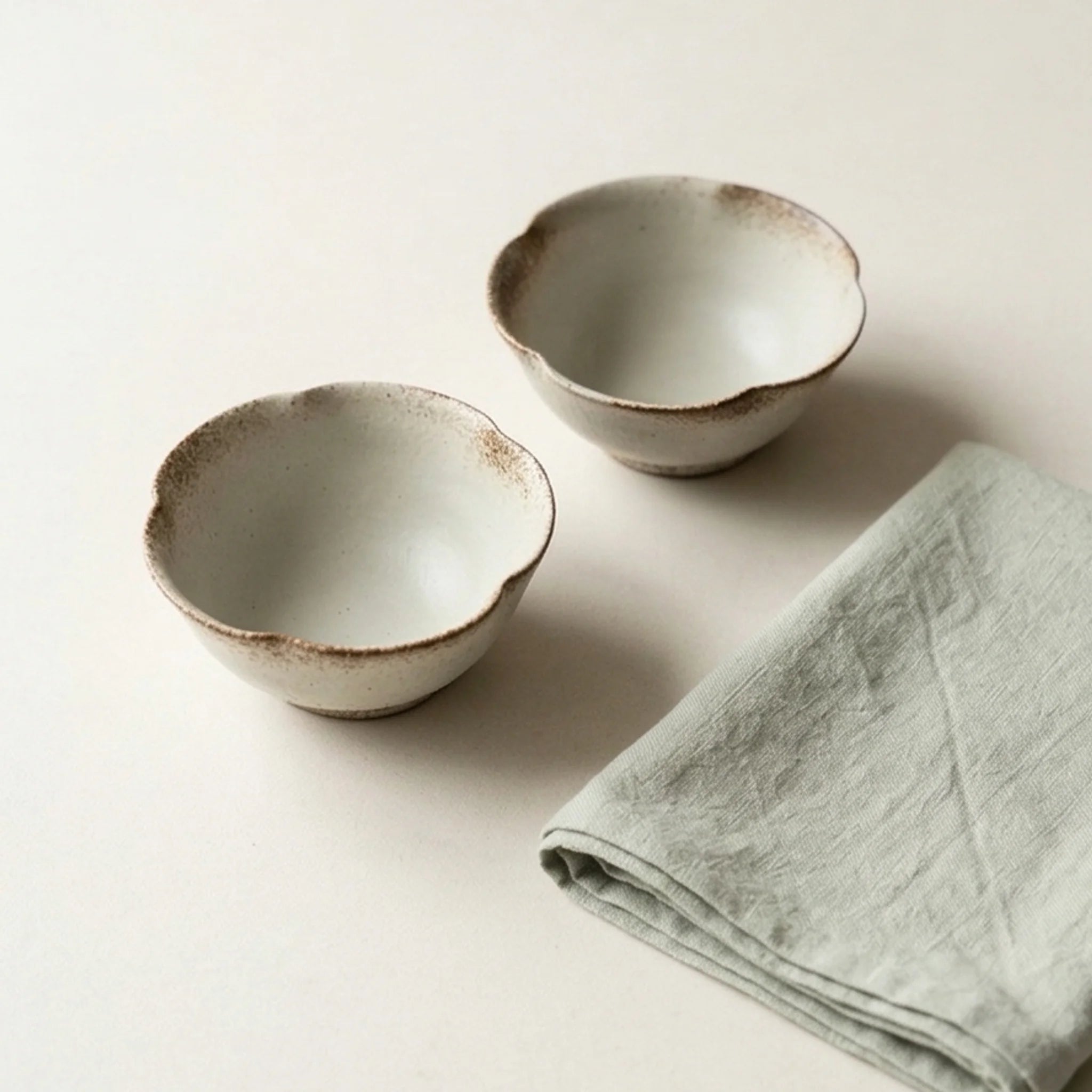 Artisan Handmade Ceramic Dinnerware Set - Rustic Pottery Bowls and Plates with Glaze — studio white background product shot