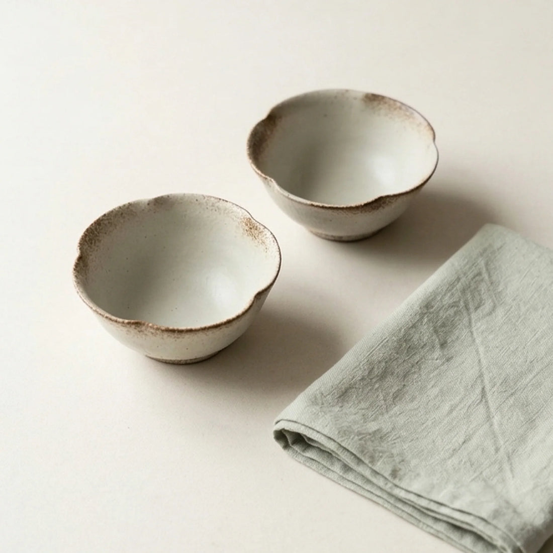Artisan Handmade Ceramic Dinnerware Set - Rustic Pottery Bowls and Plates with Glaze — studio white background product shot