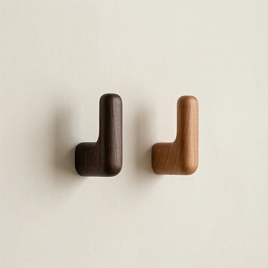 Solid Wood Wall Hook for Coats and Curtain Straps — studio white background product shot